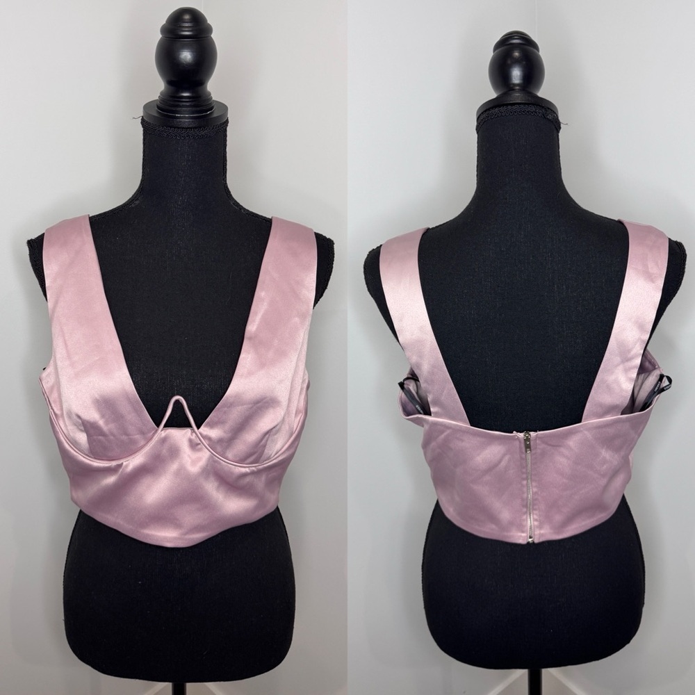 Forever21 Woven Lavender Crop Top (L)